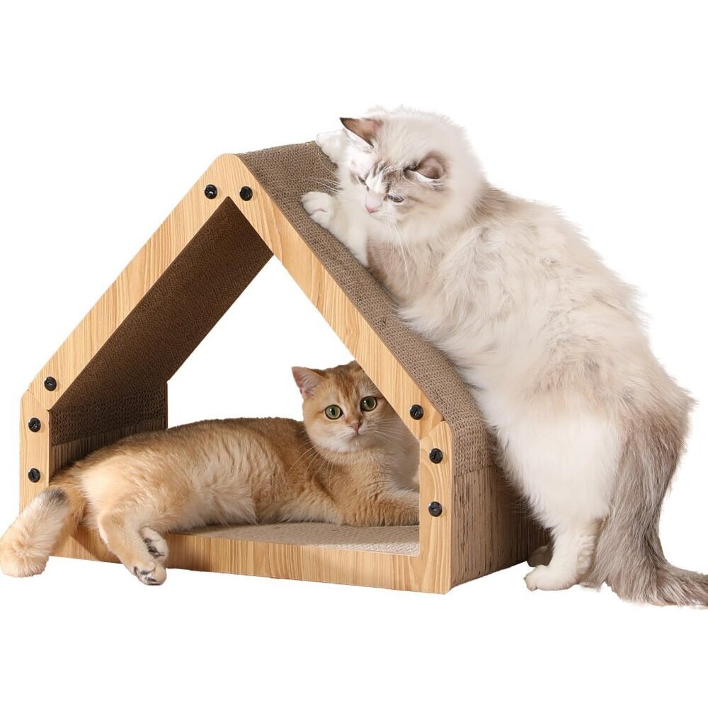Cat Scratcher House Eco-Friendly Cardboard Design Safe for Kittens